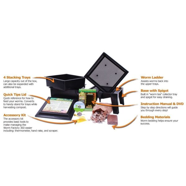 Black Worm Composter with Compost Tea Spigot - Indoor or Outdoor - Image 3