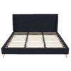 King Mid-Century Style Navy Blue Linen Upholstered Wingback Platform Bed - Image 4