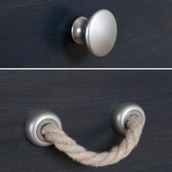 Nautical Nursery 3 Drawer Rope Handle Baby Changing Table in Dark Blue - Image 3