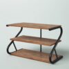 Modern Industrial Metal Wood 3-Tier Shoe Rack - Holds up to 9 Pair of Shoes - Image 2