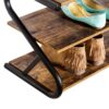 Modern Industrial Metal Wood 3-Tier Shoe Rack - Holds up to 9 Pair of Shoes - Image 4