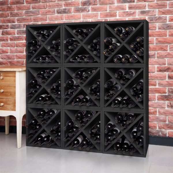 Stackable 12-Bottle Wine Rack in Natural Wood Finish - Image 3