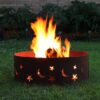 Moon Stars 30-inch Round Steel Outdoor Fire Pit with Rust-like Finish - Image 2