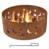 Moon Stars 30-inch Round Steel Outdoor Fire Pit with Rust-like Finish - Image 4