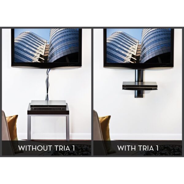Black Audio Video Wall Shelf for DVD Player Cable Box Nettop PC etc - Image 2