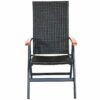 Outdoor Heavy Duty Folding Rattan Patio Chair with Wood Armrest - Image 2