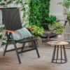 Outdoor Heavy Duty Folding Rattan Patio Chair with Wood Armrest - Image 5