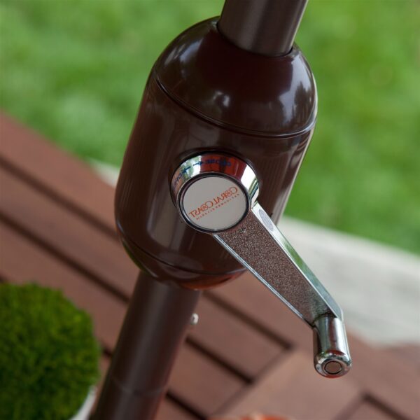 Beige Canopy 9-Ft Patio Umbrella with Push Button Tilt and Bronze Finish Pole - Image 3
