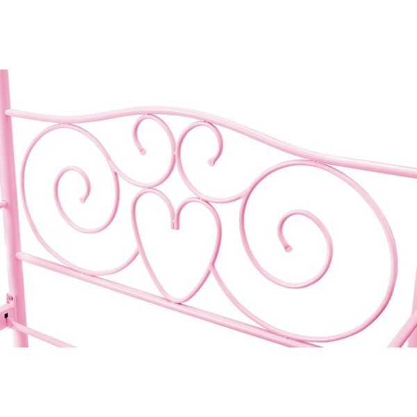 Twin size Sturdy Metal Canopy Bed in Pink - Image 4