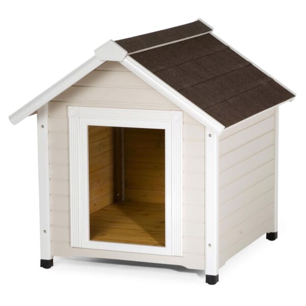 Solid Wood Luxurious Dog House with Classic Asphalt Shingle Roof - Image 2