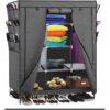 Grey 69-inch Portable Closet Organizer Shoe Rack Bedroom Wardrobe