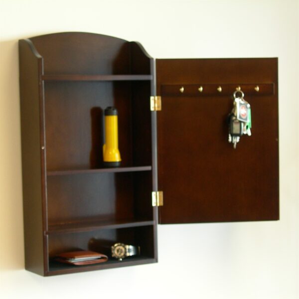 Door / Wall Mount Organizer Letter Holder Mail Sorter in Dark Walnut - Image 3