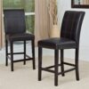 Counter Height 5-Piece Dining Set with Faux Marble Top Table and 4 Faux Leather Chairs - Image 3