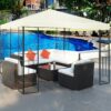 10 x 10 Ft Outdoor Steel Frame Gazebo Shelter with Waterproof Polyester Canopy - Image 2