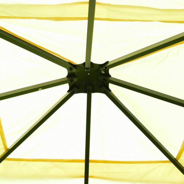10 x 10 Ft Outdoor Steel Frame Gazebo Shelter with Waterproof Polyester Canopy - Image 5