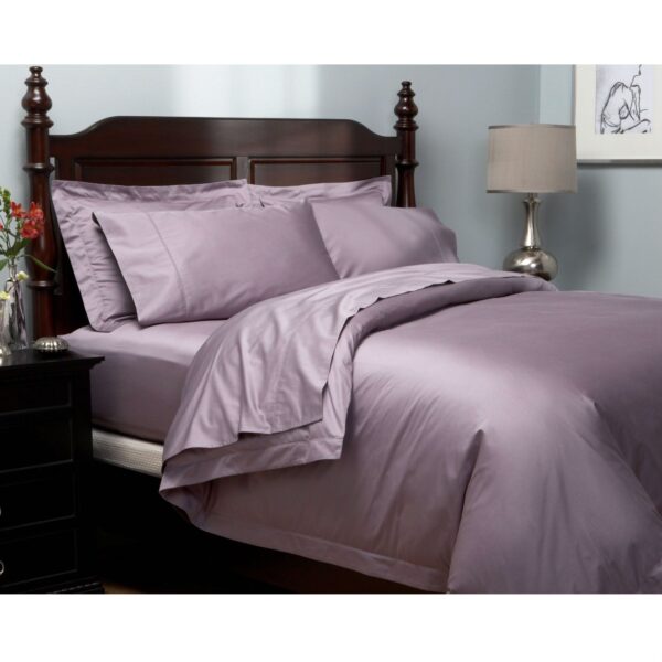 CAL King 400 Thread Count Cotton Sheet Set in Plum Purple - Image 3