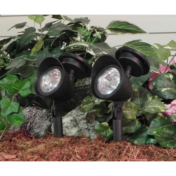 8 Pack - Solar Powered Outdoor LED Spot Light in Black - Image 2