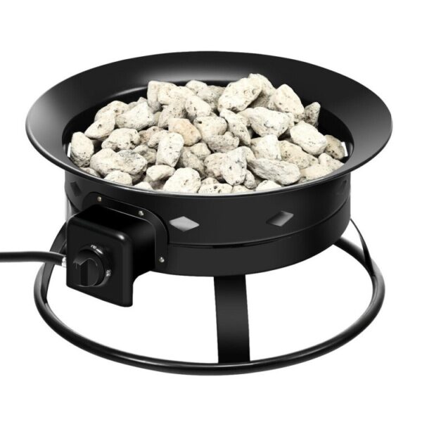 Portable Outdoor Black Metal Propane Fire Pit with Cover and Carry Kit - Image 3