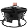 Portable Outdoor Black Metal Propane Fire Pit with Cover and Carry Kit - Image 5