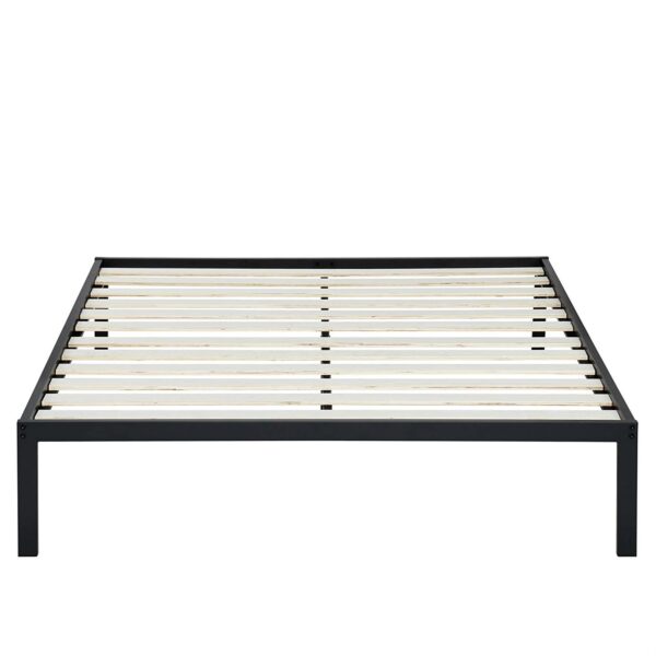 King size Heavy Duty Metal Platform Bed Frame with Wooden Slats - Image 2