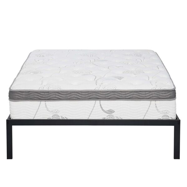 King size Heavy Duty Metal Platform Bed Frame with Wooden Slats - Image 3