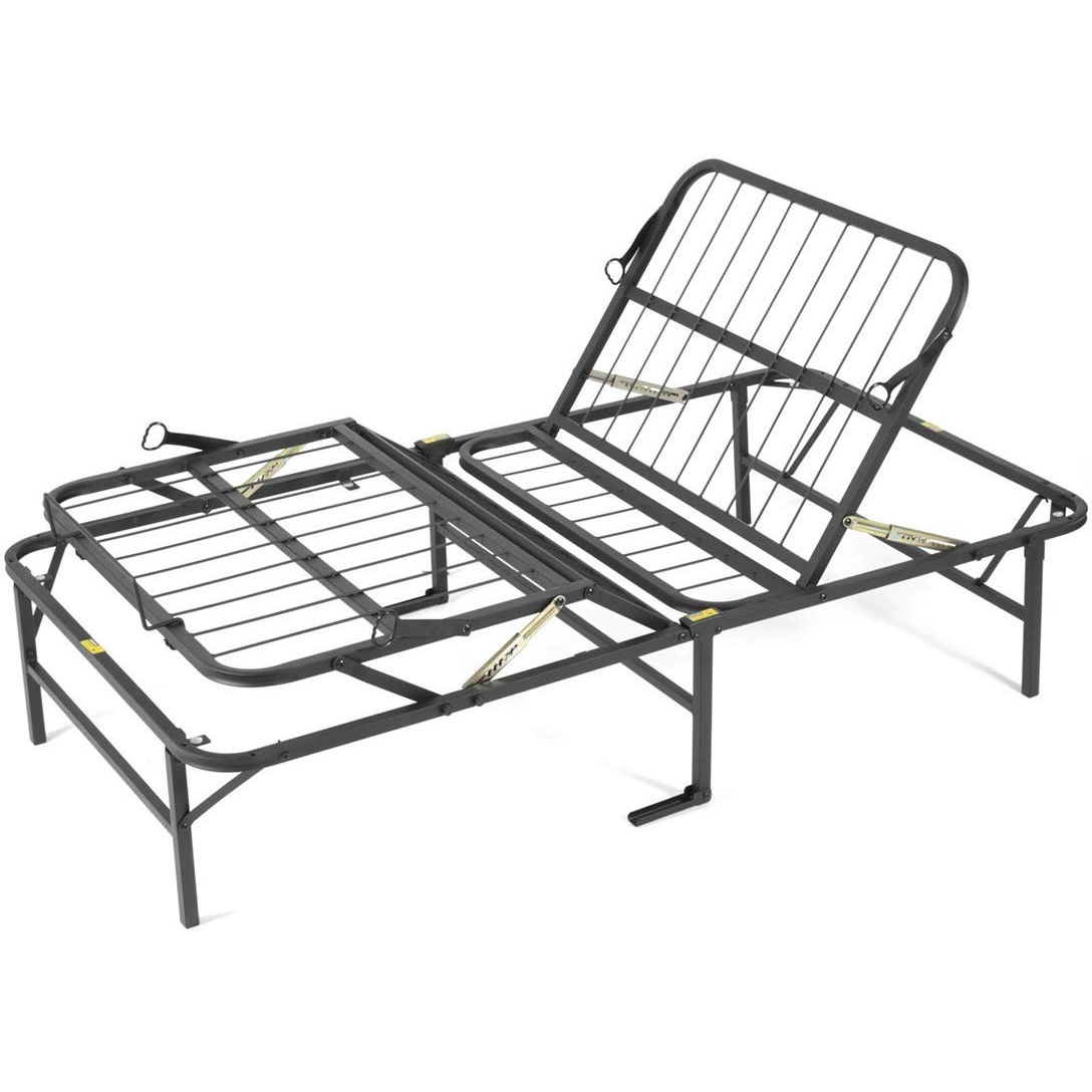 Twin XL Metal Platform Bed Frame Manual Adjustable Bed