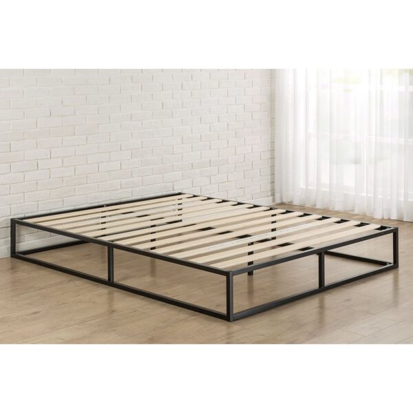 Queen size Modern 10-inch Low Profile Metal Platform Bed Frame with Wood Slats - Image 3
