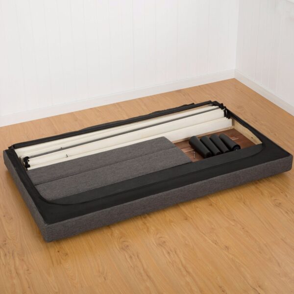 Queen size Modern Classic Dark Grey Upholstered Platform Bed with Headboard - Image 3