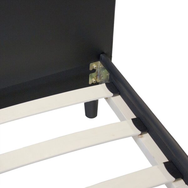 Queen size Black Faux Leather Platform Bed with Headboard - Image 3