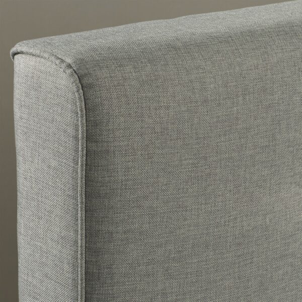 Queen Mid-Century Grey Upholstered Platform Bed with Button-Tufted Headboard - Image 4