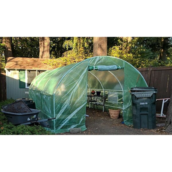 Greenhouse Kit 10 x 20 Ft with Heavy Duty Steel Frame and Green PE Cover - Image 5