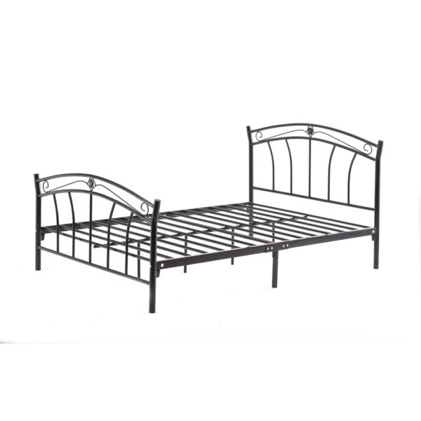 Queen size Black Metal Platform Bed Frame with Headboard and Footboard - Image 2