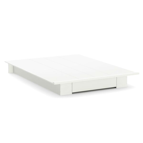 Queen size White Modern Platform Bed Frame with Bottom Storage Drawer - Image 2