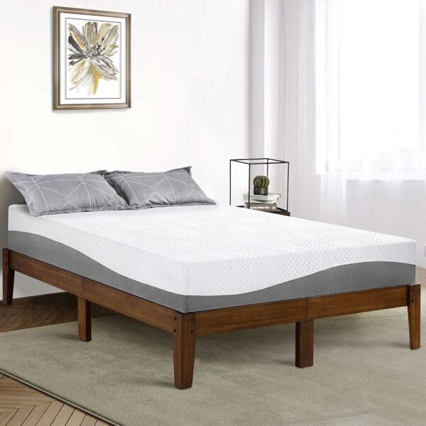 Queen size Solid Wood Platform Bed Frame in Brown Natural Finish - Image 3