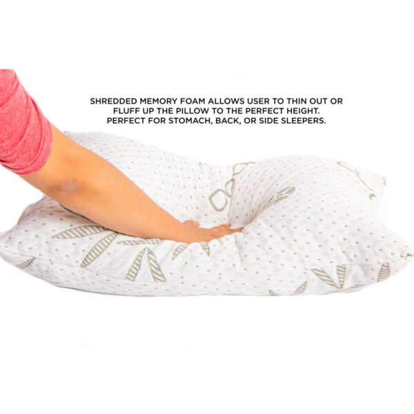 Queen size Hypoallergenic Shredded Memory Foam Pillow - Made in USA - Image 2