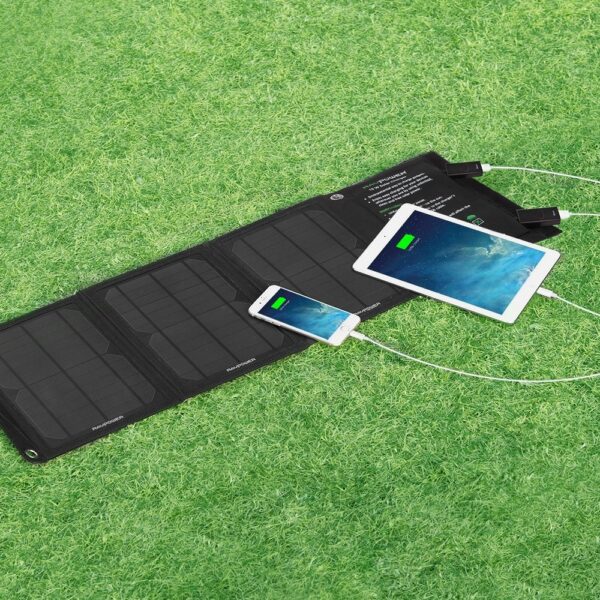 15-Watt Portable Folding Solar Panel Battery Charger for Phones Tables USB - Image 3