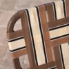 Outdoor Retro Beach Chair Chaise Lounge in Brown and Cream - Image 2