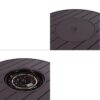 50,000 BTU Brown Wicker Round LP Gas Propane Fire Pit w/ Faux Wood Tabletop and Cover - Image 4