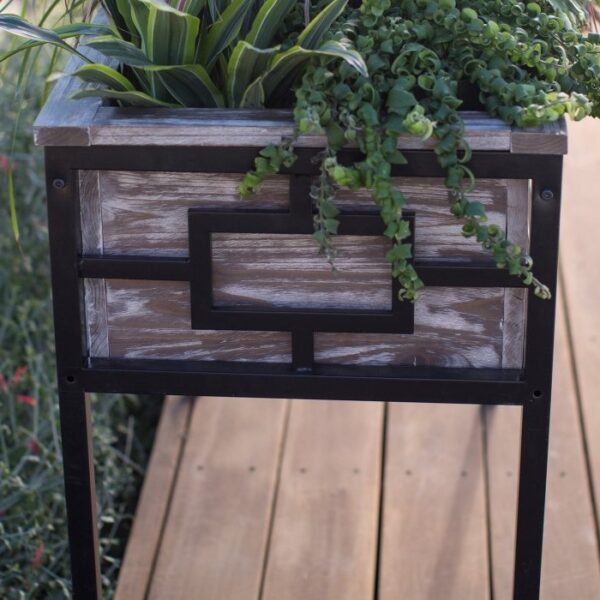 Sturdy Wood and Metal Raised Planter 36L x 18W x 29.5H in - Image 2
