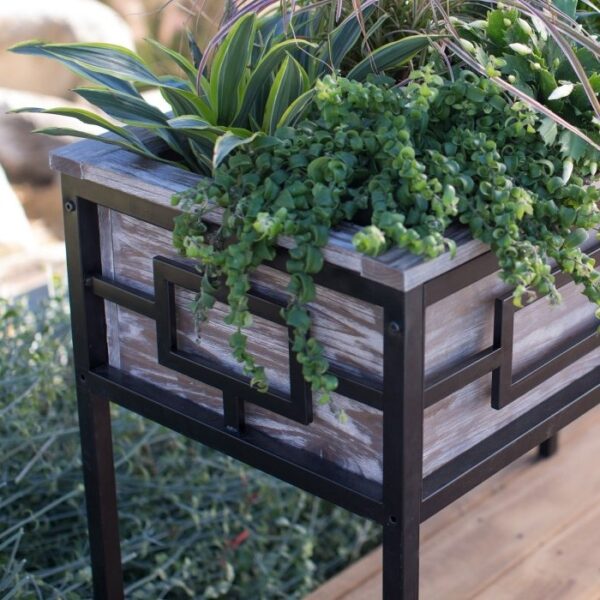 Sturdy Wood and Metal Raised Planter 36L x 18W x 29.5H in - Image 3