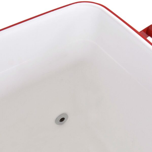 80 Quart Red Sturdy Rolling Steel Construction Cooler - Image 4