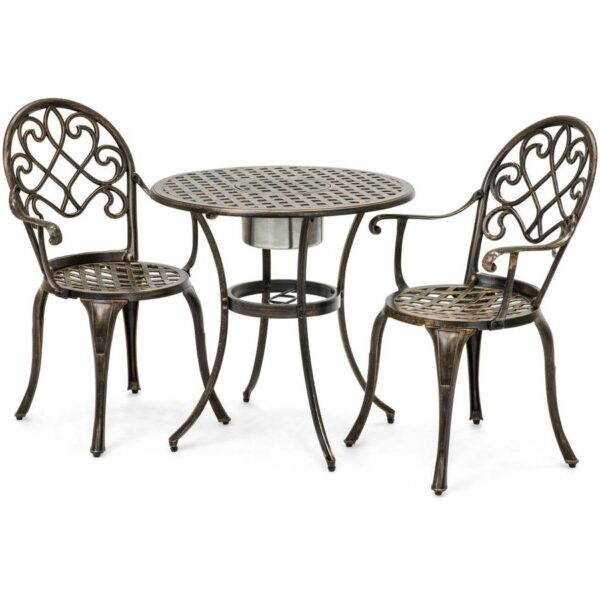 Outdoor 3-Piece Patio Furniture Bistro Set in Antique Copper Finish - Image 2