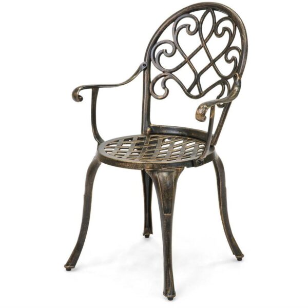 Outdoor 3-Piece Patio Furniture Bistro Set in Antique Copper Finish - Image 4