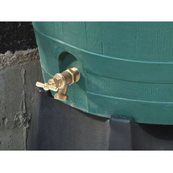 Green 50-Gallon Rain Barrel in UV Resistant Plastic w/ Brass Spigot - Image 4