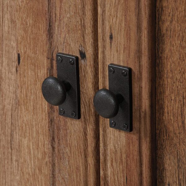 Rustic Oak Drawer and Garment Rod Wardrobe Armoire - Image 5