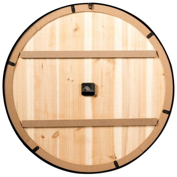 Round 30-inch Roman Numeral Silent Wood Metal Farmhouse Wall Clock - Image 2