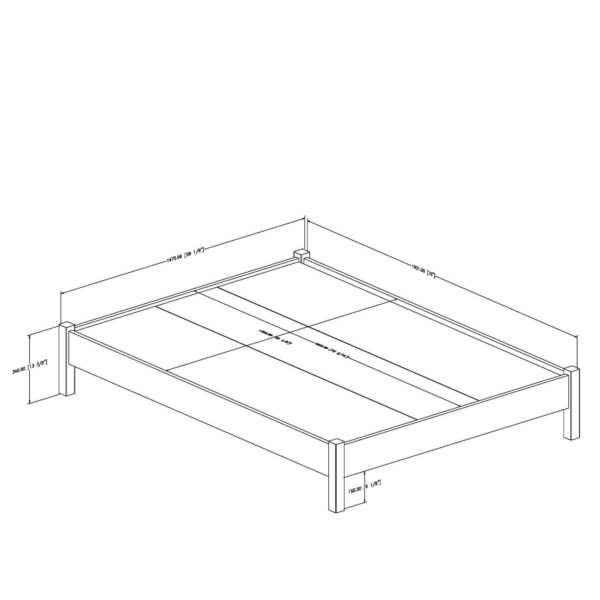 Full size Simple Platform Bed in White Finish - Modern Design - Image 4