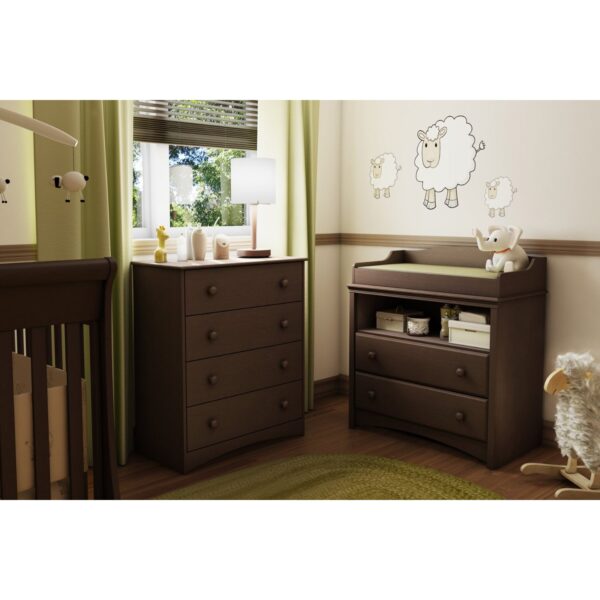 4 Drawer Child Bedroom Chest in Espresso Finish - Great for Nursery - Image 3