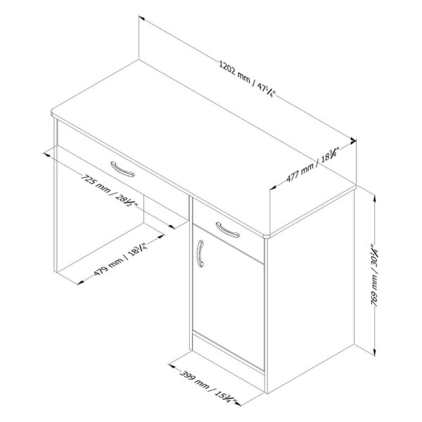 Modern Home Office Computer Desk in Royal Cherry Finish - Image 3