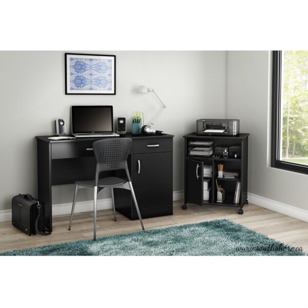 Eco-Friendly Black Printer Stand Cart - Image 2